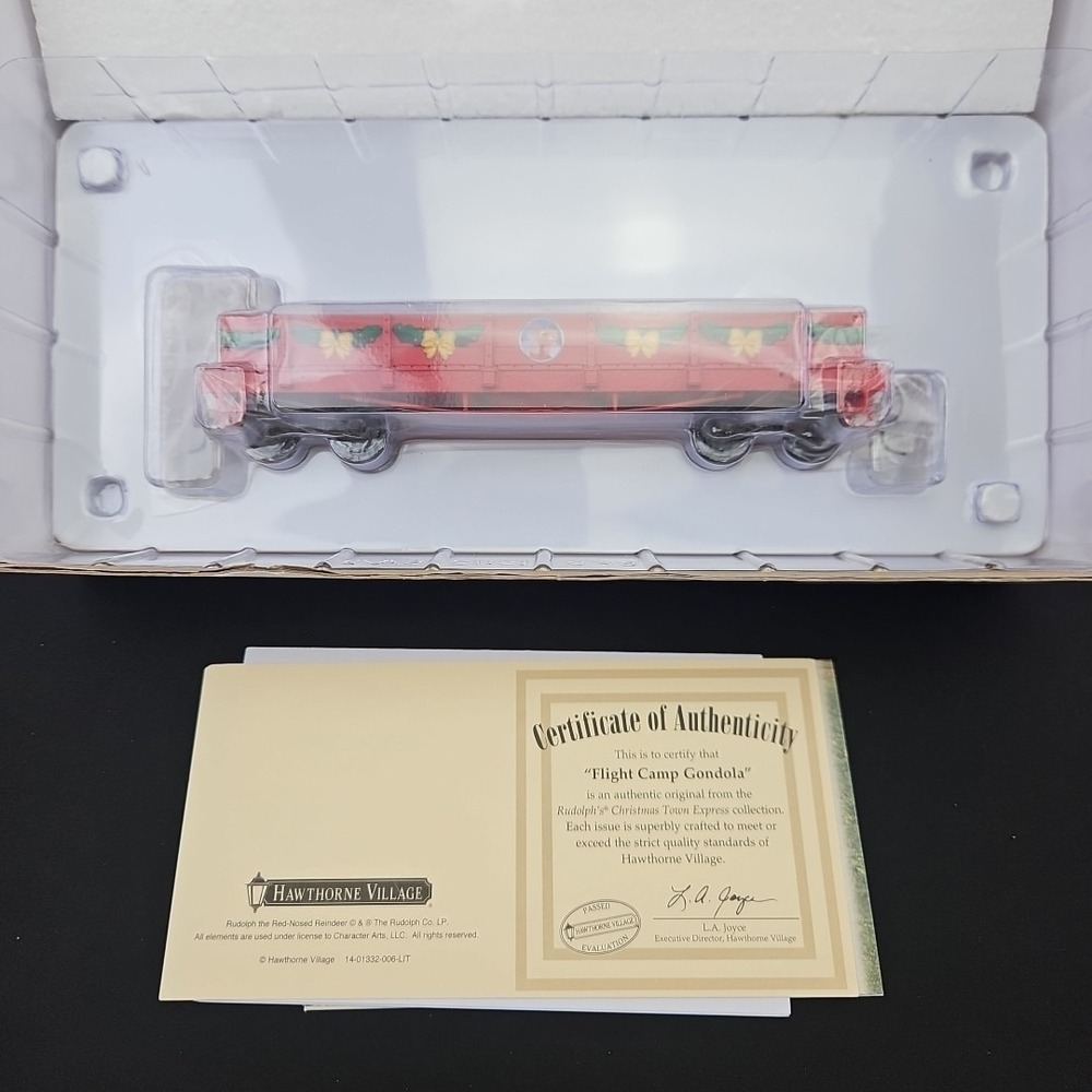 Hawthorne Village Rudolph Christmas Town Train Flight Camp Gondola Car New COA